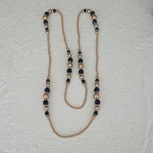 Elegant Black and Gold Beaded Necklace